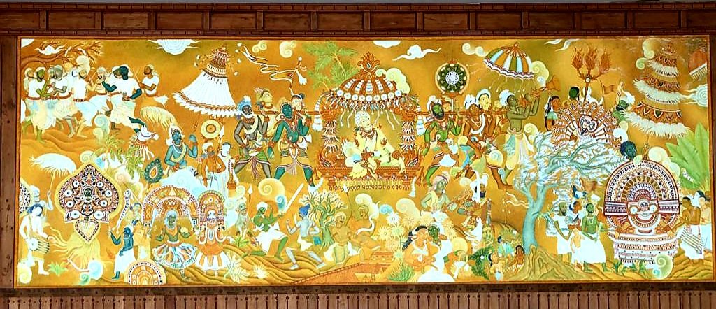 calicut airport murals depicting Malabar culture in the departure hall
