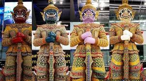 Bangkok Suvarnabhumi Airport Yaksha (Demon) statues