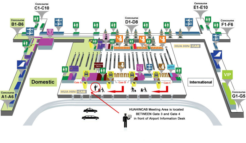 Bangkok Suvarnabhumi Airport map